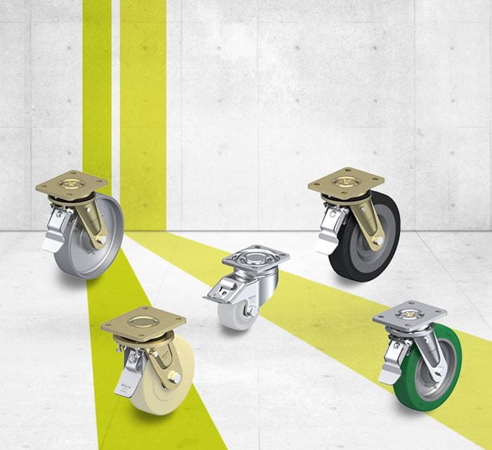 Casters with brakes