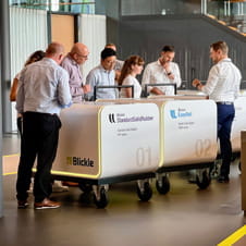 Demonstration of various test cars in the Experience Center