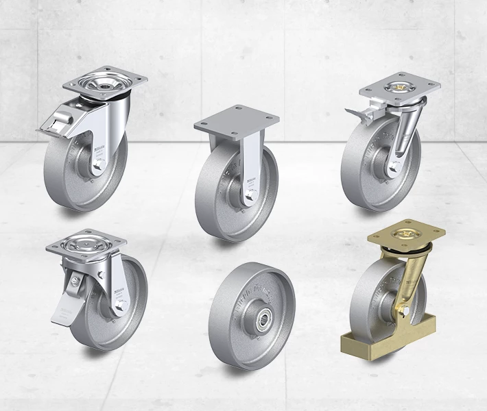 Iron casters and iron wheels