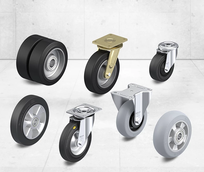 Premium rubber wheels and rubber wheel casters