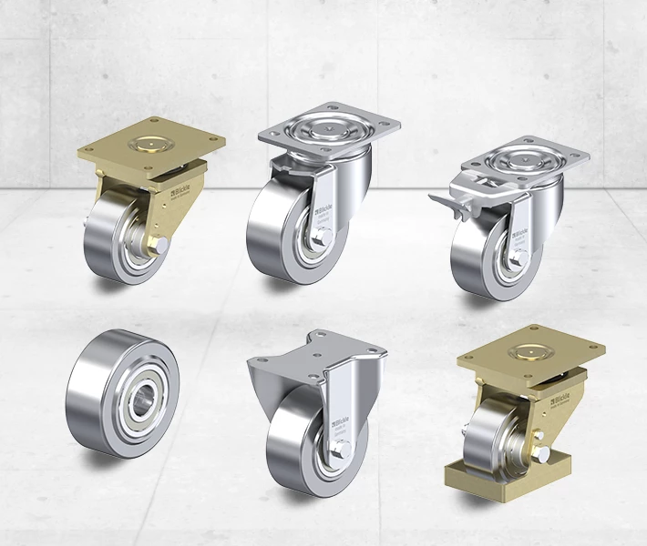 Steel caster wheels and steel casters